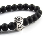 Beer Charm Bracelet // Matte Onyx