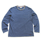 Go To Long-Sleeve Striped Tee // Navy (L)