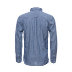 Truman Button Collar Shirt // Chambray Triple Stripe (L)