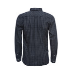 Truman Button Collar Shirt // Navy Grid Check (L)