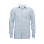 Truman Square Pocket Shirt // Light Blue Linen (XL)