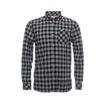 Truman Button Collar Shirt // Black + Grey Check (L)