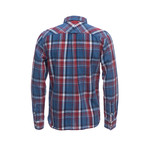 Truman Single Flap Pocket Shirt // Blue + Red Plaid (L)