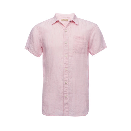 Truman Short Sleeve Square Pocket Shirt // Pink Chambray (XS)
