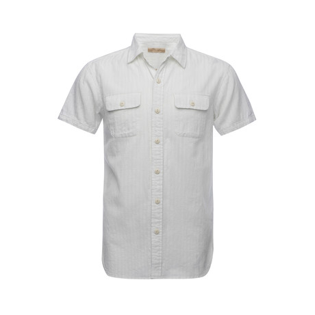 Truman Short-Sleeve Round Flat Pocket Shirt // White (XS)
