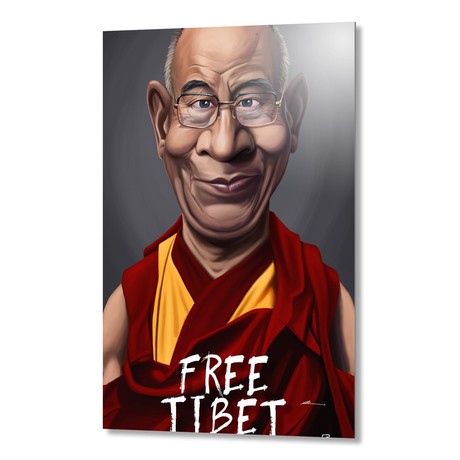 Celebrity Sunday: Dalai Lama (Free Tibet) // Aluminum Print (16"W x 24"H)