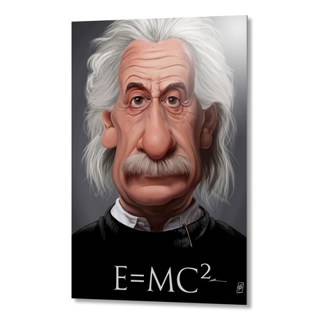 Celebrity Sunday: Albert Einstein E=MC² // Aluminum Print (16"W x 24"H)