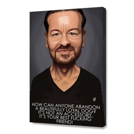 Celebrity Sunday: Ricky Gervais Special // Stretched Canvas (16"W x 24"H x 1.5"D)