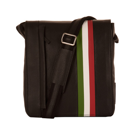 Italy Flag Leather Messenger
