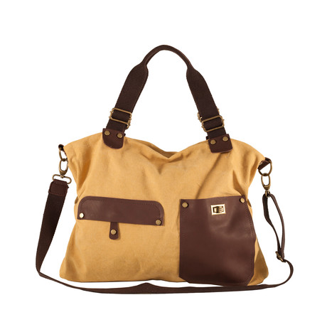 5007 Canvas + Leather Bag (Yellow)