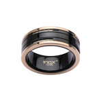 Cable Inlay Ring // Black + Rose Gold (Size: 9)