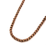 Rose Gold Round Box Chain Necklace // Rose Gold
