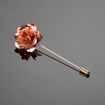 Metal Flower Lapel Pin // Rose Gold