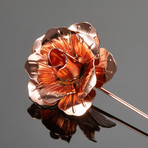Metal Flower Lapel Pin // Rose Gold