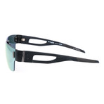 Wahoo Flat Top Rimless // Black + Mirror