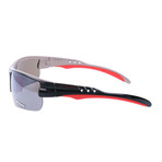 Columbia // Polarized Angled Square Sport Wraparound // Black + Red + Mirror