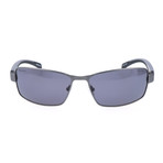 Ernest Rectangle Metal Rim Sunglasses // Dark Gunmetal