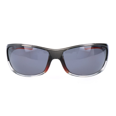 Hurricane Peak Thick Rim Sunglasses // Clear Graphite + Red