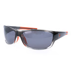 Hurricane Peak Thick Rim Sunglasses // Clear Graphite + Red