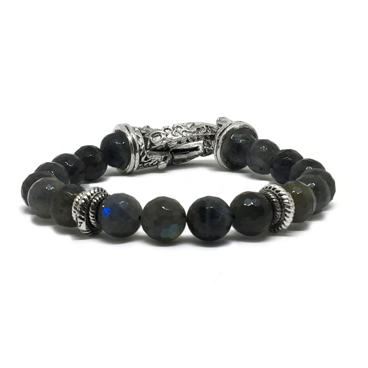 Rockwell Spiritual Stone Bracelet // Black + Silver (78") Teddy Winston Touch of Modern