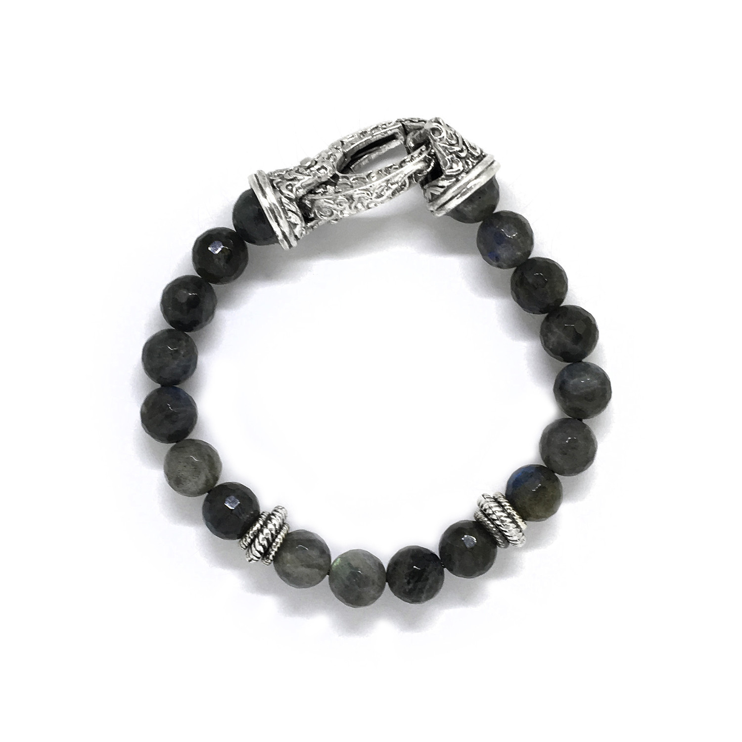 Rockwell Spiritual Stone Bracelet // Black + Silver (78") Teddy Winston Touch of Modern
