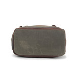 Campground Leather Canvas Backpack (Olive)