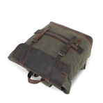 Campground Leather Canvas Backpack (Olive)