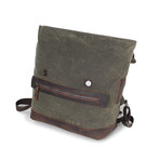 Campground Leather Canvas Backpack (Olive)