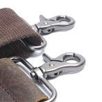 Classic Leather Canvas Duffel Bag (Grey)