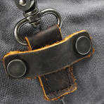 Classic Leather Canvas Duffel Bag (Grey)