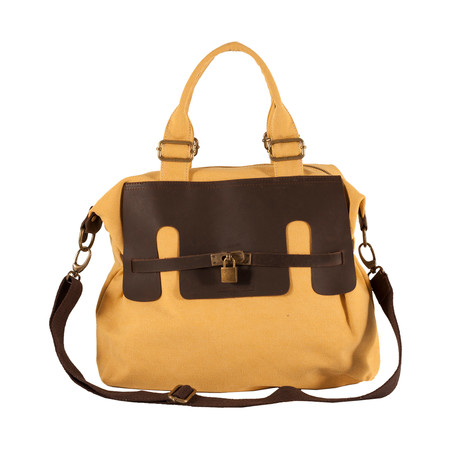 Lucchetto Canvas + Leather Bag (Yellow)