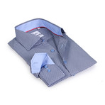Zachary Button-Up Shirt // Black + Light Blue (US: 17.5R)