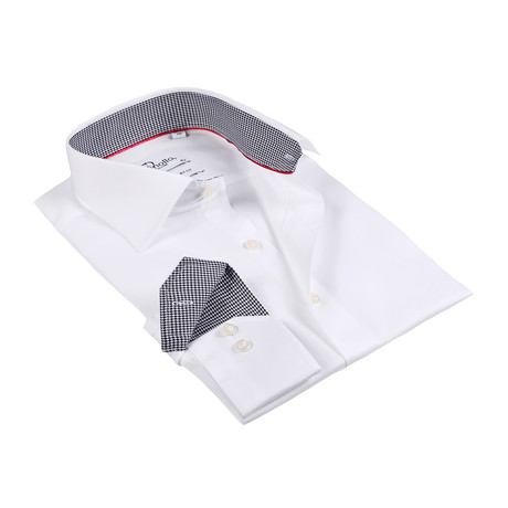 Stephen Button-Up Shirt // White + Black (US: 15.5R)