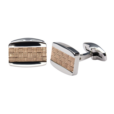 Two-Tone Cuff Links // Rose Gold + Silver