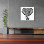 Ornate Elephant Head (18"W x 18"H x .75"D)