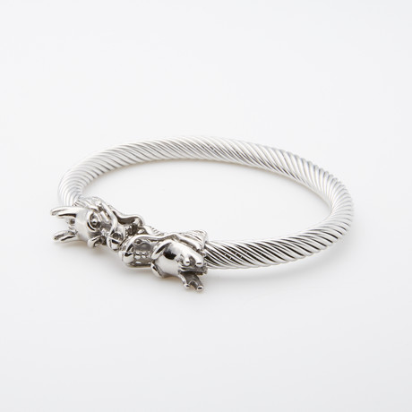 Dell Arte // Bracelet Double Dragon Cable // Silver