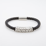 Dell Arte // Leather + Stainless Steel Bracelet // Black + Silver