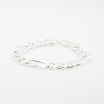 Figaro Venetian Chain Bracelet // Silver