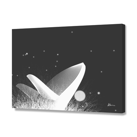 Whale BW // Canvas (16"W x 24"H x 1.5"D)
