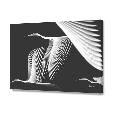 Cranes BW // Canvas (16"W x 24"H x 1.5"D)