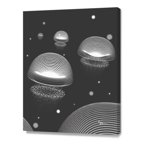 Jellyfishes BW // Canvas (16"W x 24"H x 1.5"D)