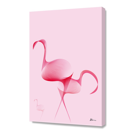 Flamingos // Canvas (16"W x 24"H x 1.5"D)