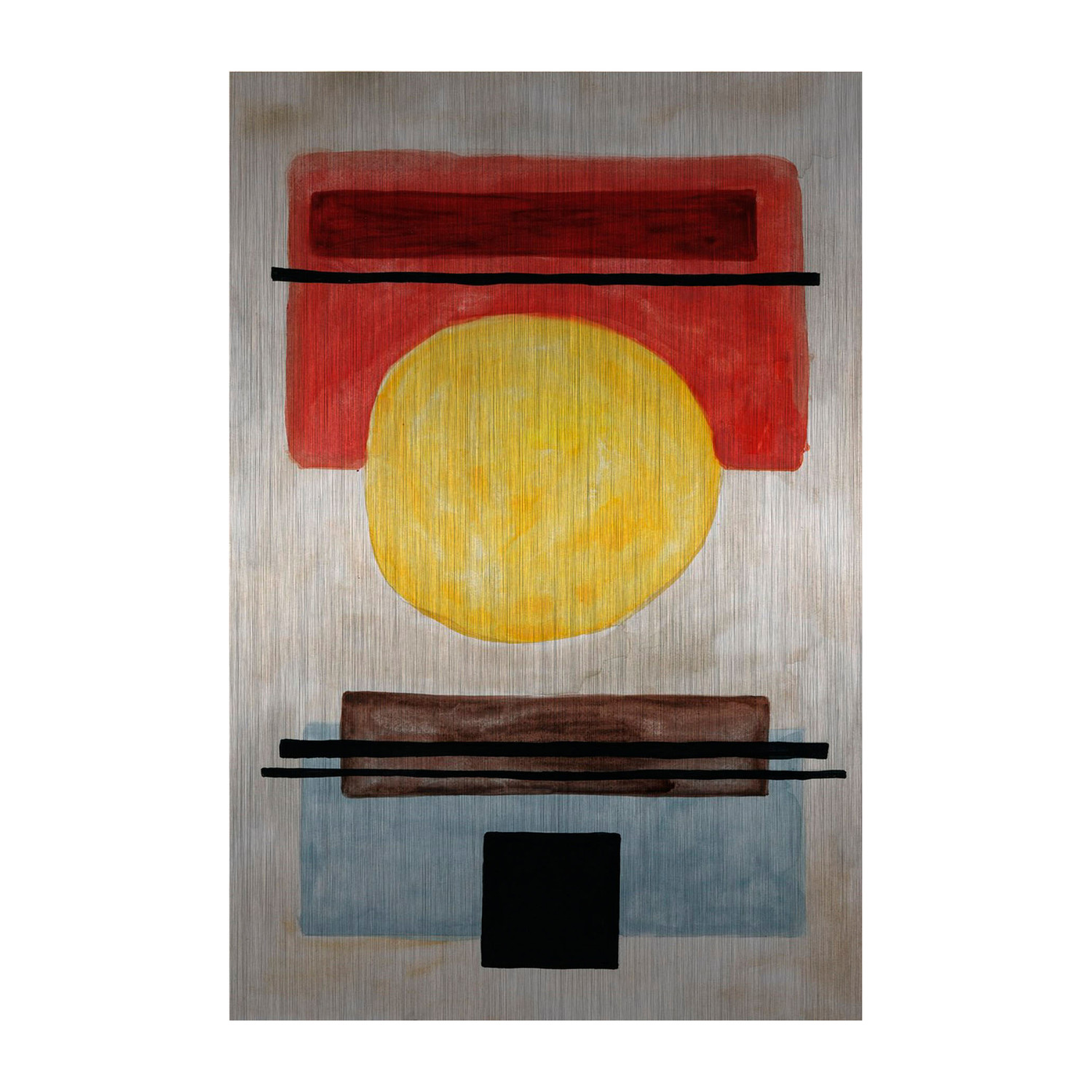 Big Yellow Dot Print // Brushed Aluminum (12"W x 18"H x 1.5"D