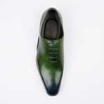Stitched Oxford // Green + Blue (US: 7)