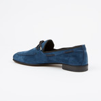 Suede Tie Loafer // Blue (US: 9.5)