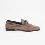 Suede Tie Loafer // Gray (US: 9.5)