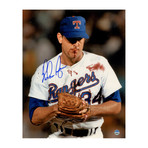 Nolan Ryan Signed Bloody Lip Photo