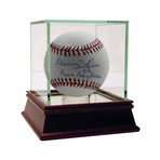 Bernie Williams Signed Baseball + "Burn Baby Burn" Inscription