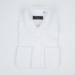 Paolo Lercara // Modern Fit French Cuff Button-Up Shirt With Fly Front // White (US: 18R)