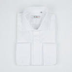 Bella Vita // Premium Slim Fit French Cuff Button-Up Shirt With Fly Front // White (US: 15.5R)
